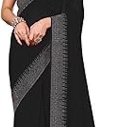 Women's Hot Fixing Georgette Saree with Unstitched Blouse Piece-image-24