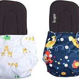 Kogar Print Reusable Cloth Diapers + Insert Pad Washable 100% Absorption (0-3 Yr)-21