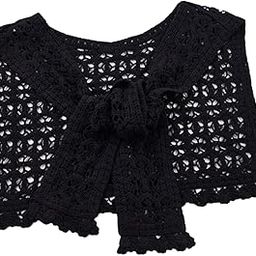 CALANDIS™ Shawl for Women Hollow Comfortable Casual Short Shawl for Home Office Travel Black | Scarves & Wraps | Womens Accessories-image-116