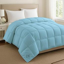Indian Kingdom Light Blue Hotel Collection Luxurious Down Comforter (Dohar) Quilt Oversized King (98x120) 1-Piece Comforter 500-TC 450 GSM Fill Power 100% Egyptian-Cotton Hypo-allergenic Comforter-30