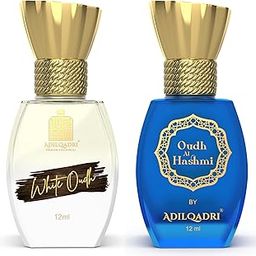 AdilQadri White Oudh & Oudh Al Hashmi Attar Combo | Strong Masculine & Sweet Arabic Scent | Long Lasting Alcohol-Free Roll-On Attar For Men & Women | Pack of 2-12ML Each-2