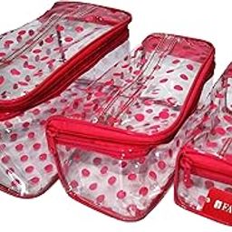 FAVISM Designer Multi Purpose Cosmetic Pouch, Makeup Pouch, Cosmetic Accessories Organizers, Saving Pouch or Makeup Kits Set of 3 pcs, Pink-image-53