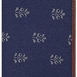 Glamour Fold Series Tapestry Fabric & Faux Leather Unisex Passport Wallet Travel Document Organizer (Denim Blue)-13
