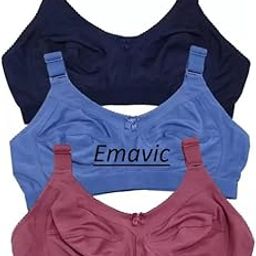 Women's Cotton Blend C-Cup Non-Padded Heavy Bust Seamless Minimizer Full Coverage Non-Wired T-Shirt Everyday Bra Combo Pack of 3-image-15