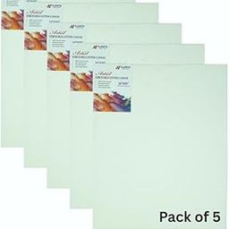 16"x20" inch Pre Stretched Artist Canvas Professional Grade Triple Layer Cotton Medium Grain White Stretched Canvas (Pack of 5)-image-9
