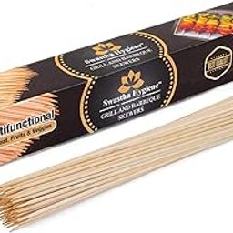 (12 inch - 3mm) 80-100 Sticks Bamboo Skewers for Grill | Kabab/Burger/Barbecue Sticks/Potato Stick-image-83