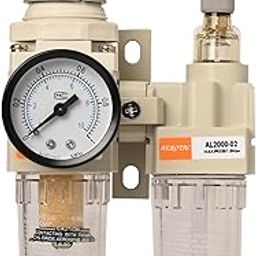 HYCO BSP Pneumatic FRL Unit (Air Filter + Regulator + Lubricator) with Metal Guard And Pressure Gauge Air (1/4" (AC 2010-02) WITHOUT GUARD)-image-21