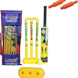 LAURIS Cricket kit Set Plastic for Kids Upto Age 5years containing bat Having Size no., 3, 3 Medium Wickets, 1 Base and 2 bails 3 Plastic Balls Length of bat is 72 cms-picture-20