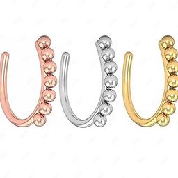 FASHIONS Trendy Without Piercing Clip on Nose Pin Pressing Type Noserings for Women & Girls-picture-21