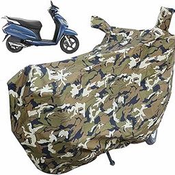 Autofact Universal Waterproof Scooty Cover Compatible with All Scooty Models Upto Length 1820mm | Mirror Pockets | Windproof Design | Full Length Body Cover| UV Protection |Jungle Green Color-image-67