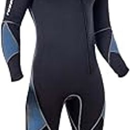LICHTS Full Body Wetsuit with Long Zipper Long Sleeve Hooded Wetsuit for Fishing Gray Medium-image-4
