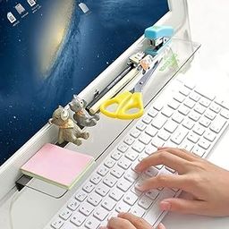 EKANTIK Monitor Computer Screen Top Shelf Storage Rack for Sticky Note Holder Monitor Memo Pad Display Sticky Board Monitor Shelf Stand-image-26