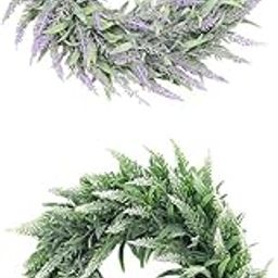 STYLEHEAVEN 2X Artificial Front Door Simulation Lavender Flower Wreath Garland |Home & Garden|Home D?©cor|Floral D?©cor-image-23