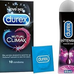Durex Lube Intense Lubricant Gel For Men & Women - 50ml | Water Based Lube & Durex Mutual Climax Condoms for Men & Women - 10 Count-6
