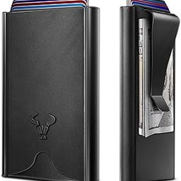 Slim Wallet, Men Front Pocket Wallet Money Clip 5Cards-Sliding Design, Black4821, one size, Minimalist-41
