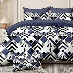 Glace Cotton Flat Bedsheets with Pillow Cover (Blue)-image-0