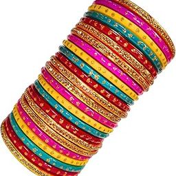 lac bangles set for women (pack of 24) multicolour. lah or lahathi bangles for women. durga puja,chath puja,diwali,teej,sawan,holi and wedding ocassion special bangles. SHADI JODA-image-31