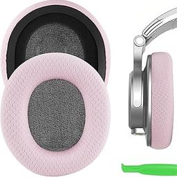 Geekria Comfort Mesh Fabric Replacement Ear Pads for OneOdio A70, A71 Headphones Ear Cushions, Headset Earpads, Ear Cups Cover Repair Parts (Pink)-image-13