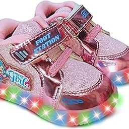 Girls' Stylish Glitter LED Light Up Comfortable Shoes with Welcro (6 to 30 Month Age) (Pink, UK Footwear Size System, Toddler, Age Range, Medium, 2 Years, 2.5 Years)-image-10