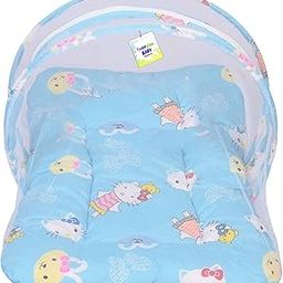 Toddylon Bed for New Born Baby Bedding with Mosquito Net Cotton Foldable Bed (0-6 Months) Blue-image-17