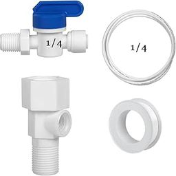 Aqua Fresh RO Fitting Set - Plastic Inlet Diverter Valve with Coupling for All Domestic Water Purifiers | 1/4" (6mm) Push Fit Connection | Includes Teflon Tape & 1/4" Pipe (DV Set) (Combo-n 24)-image-33