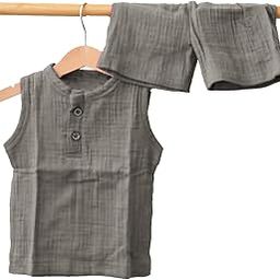 Unisex Baby Cotton Muslin Sleeveless Vest & Shorts Set | Soft & Breathable Summer Outfit for Infants & Toddlers-image-75