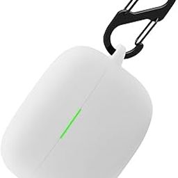 LIRAMARK Silicone Cover Case with Carabiner Compatible with Sony LinkBuds S (WF-LS900N) (White)-image-104