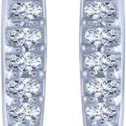 18k (750) White Gold and Diamond Stud Earrings for Women-image-85