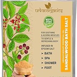 Urbanorganics Aromatherapy Bath Salt for Body & Foot Spa, Calming, Relaxing, Muscle Pain Relief with 100% Pure & Natural Sea Salt,Essential Oil & Vitamin E (900gm) (Sandalwood Oil)-19