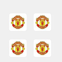 Manchester United Football Club Square Stickers Pack of 4 - for Laptops, Water Bottles, Mobiles, and Bikes - Manchester United Merchandise Accesories. Size : 2 Inch x 2 Inch (Vinyl Water Proof)-image-12