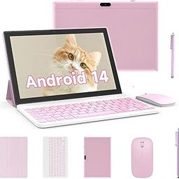 ZZB - 2 in 1 10 inch tablets, Android 12 with keyboard case, mouse with stylus pen, 4GB+64GB, 10.1 inch tablet, 1280 x 800 HD touch screen, 8 dual camera games-image-14