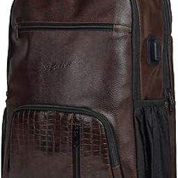 Tambour 32L,Laptop Backpack,Usb Charging Port,Luggage Strap & Raincover|Premium Business Bag For Professionals Office College&Travel|Fits 17 |2 Bottle Holders & Access Pockets|Unisex,Brown-image-15