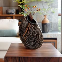 The Better Home Flower Vase for Corner (34cm) Vase| Flower Vase Big Size | Shell Shape Flower Vases for Home Decor | Home Decor Items for Living Room, Office Table, Bedroom, Temple-picture-24