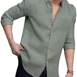 Mens Linen Texture Shirt ? Stretchy, Breathable, Casual Slim Fit-image-35