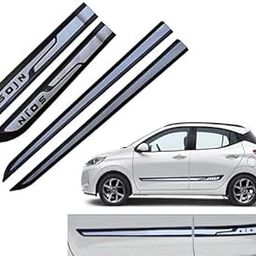 Car Door Side Beading Moulding Silver Black Colour Compatible for Grand I10 Nios Set of 4 Pieces-image-99