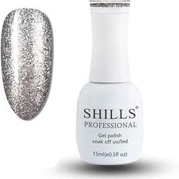 SHILLS PROFESSIONAL Soak Off Uv Led Glitter Finish Gel Polish Silver 15 Ml new181-image-81