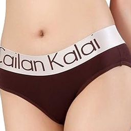 Women's Compatible for Cailan Kalai Modern Cotton Printed Mid Rise Bikini with Broad Band Panty (Brown,XL)-image-73