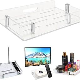 Amazon Acrylic Set top Box Stand, WiFi Router Holder, Multi-Purpose Wall Mount Shelf Acrylic Tv Set top Box Wall Stand with Remote Holder | Set up Box Shelves - 9 x 8.5 x 2 Inches (Clear)-image-64