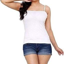 OK INTERPRISES Women Girls Camisole with Removable and Adjustable Strap Slip Spaghetti Top Innerwear (Free Size: Size Best fit 30 � 36 I WHITE-image-25