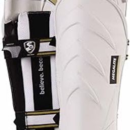 SG Megalite Wicket Keeping Legguard | Color: White | Size: Adult | Material: Polyurethane (PU) | For Men & Boys | Lightweight | Adjustable | Durable | Extra shin protection | Better Fit and Comfort-image-33