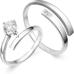 Valentine Gift Proposal Couple Ring Set with Cubic Zirconia for Men and Women (PAFRCO1103036PR)-image-48