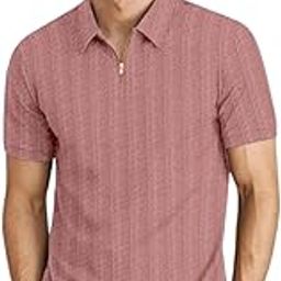 Men’s Polo Neck Textured Polycotton Short Sleeve T-Shirt – Casual Regular Fit for Daily Comfort & Style-image-32