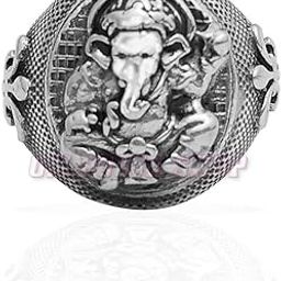 Shubh Mangal Ganesha Ring in Pure Silver-image-65