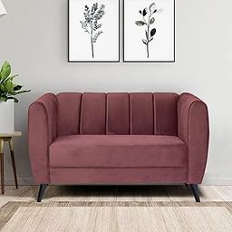 ARRA Jio Fabric Quilted Back 2 Seater Sofa - Dark Pink-image-43