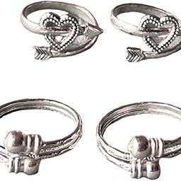 Women & Girls Metal Fancy Glossy finish Toe Ring Adjustable Bichiya/Leg Finger Ring_Combo_2 (A_C_P_110744_Silver)-image-45