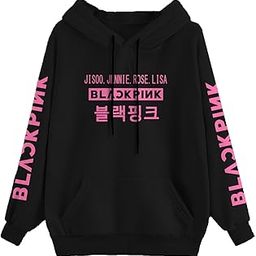 K-pop Long Sleeve Printing Hooded Sweatshirt Pull on 300 GSM Fleece-image-38