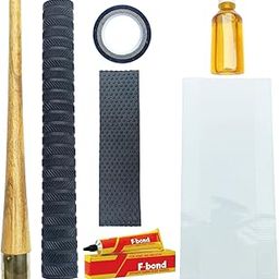 Rai & Gen Cricket Bat Care Combo – Premium Bat Grip, Toe Guard with Adhesive, Bat Tape, Linseed Bat Oil (100ml), Grip Application Cone & Double-Sided Bat Tape Sheet – Complete Bat Maintenance Kit-24