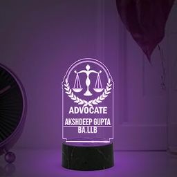 Gift Me Bazar Personalized Advocate Name Plate for Law Student Graduation Gift Automatic Color Changing Light & USB Powered Birthday Gift for Lawyer & Advocate Thankyou Gift for Advocate (Design 3)-15
