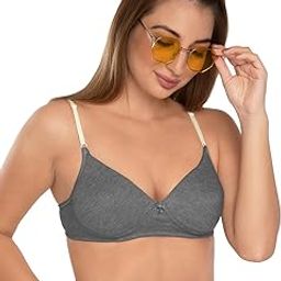 Women Girls Cotton Seamless Padded Full Coverage T-Shirt Bra - NJZZ-image-34