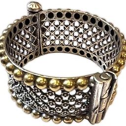 Handcrafted Traditional Ethnic Kada Bangle Bracelet for Women Featuring Antique-Style Mesh Cutwork, Floral Motifs, and Bold Beaded Edges – Vintage-Inspired Openable Tribal Design for Festive and Cultural Wear-image-26